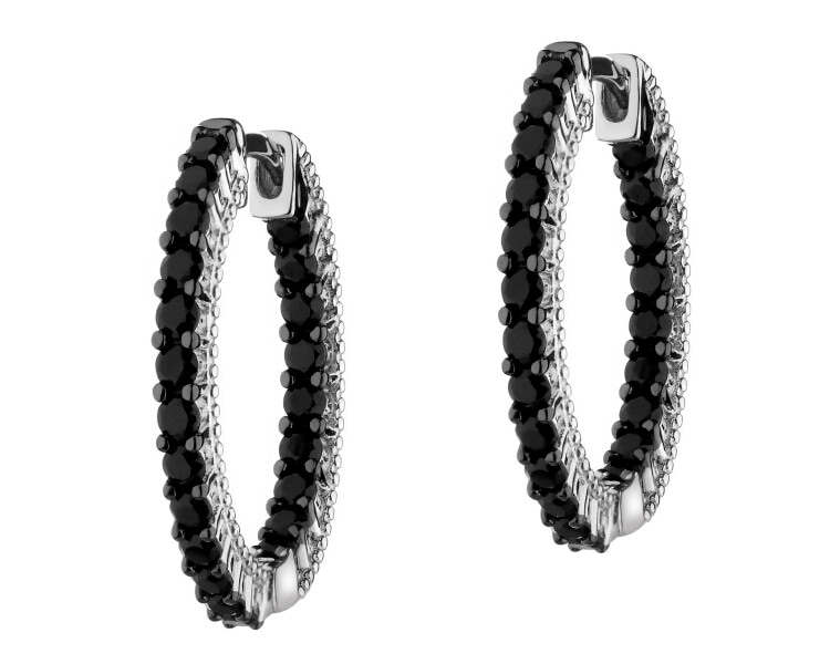 Stříbrné náušnice se zirkony - kroužky