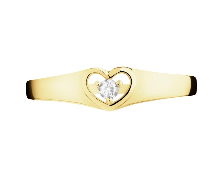 8 K Yellow Gold Ring with Cubic Zirconia