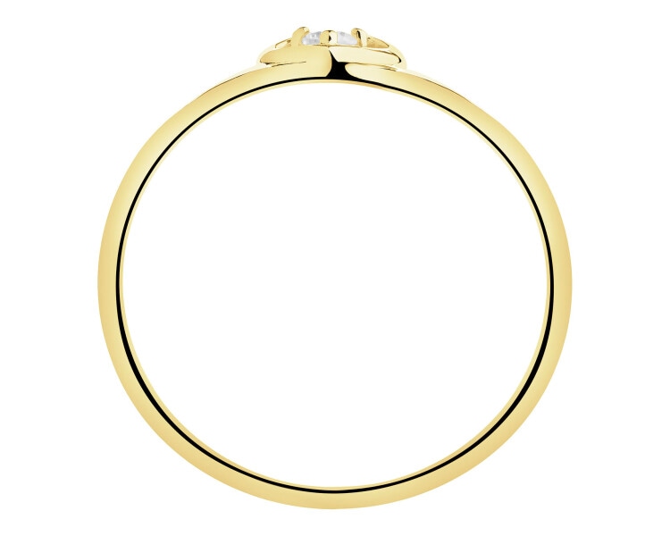8 K Yellow Gold Ring with Cubic Zirconia