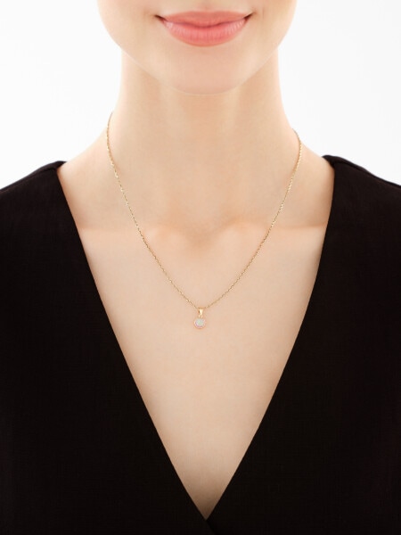14 K Yellow Gold Pendant with Synthetic Opal