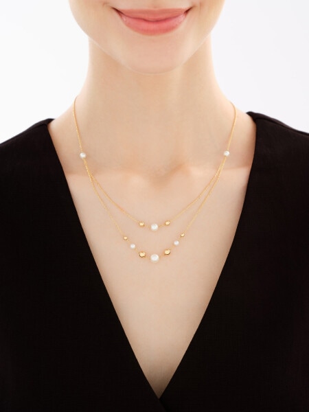 Złoty naszyjnik z perłami - kulki