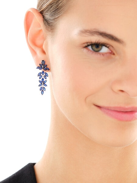 Rhodium Plated Silver Dangling Earring with Cubic Zirconia