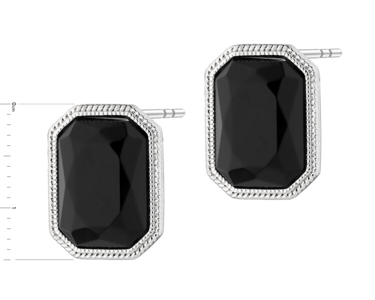 Kolczyki z mosiądzu rodowane z agatami