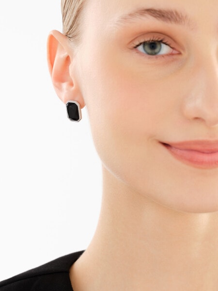 Kolczyki z mosiądzu rodowane z agatami