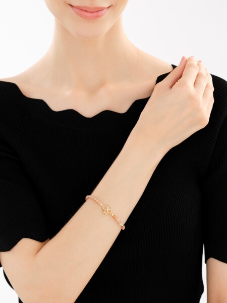 Gold-Plated Brass Bracelet with Moonstone