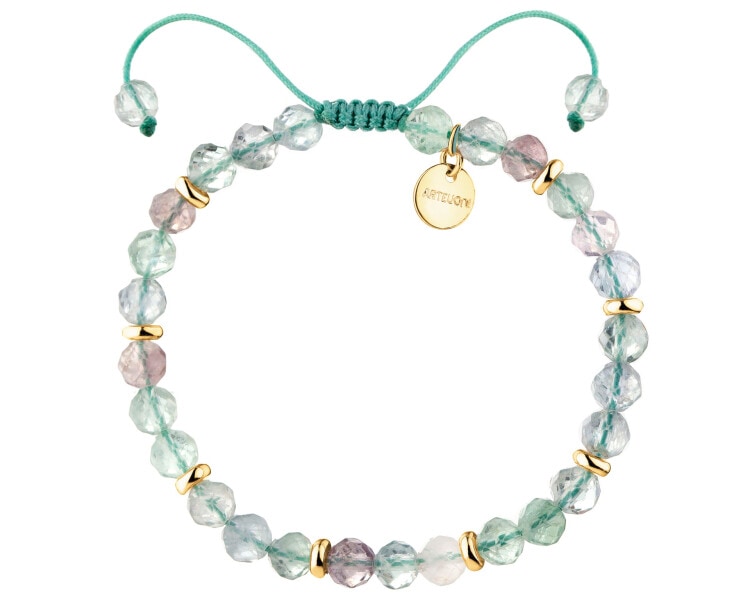 Gold-Plated Brass Bracelet with Fluorite