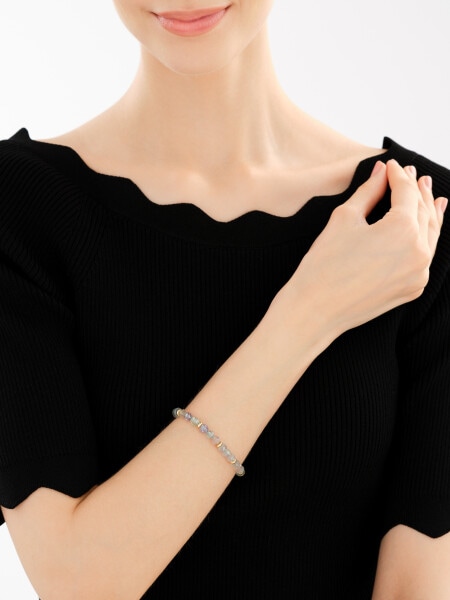 Gold-Plated Brass Bracelet with Fluorite