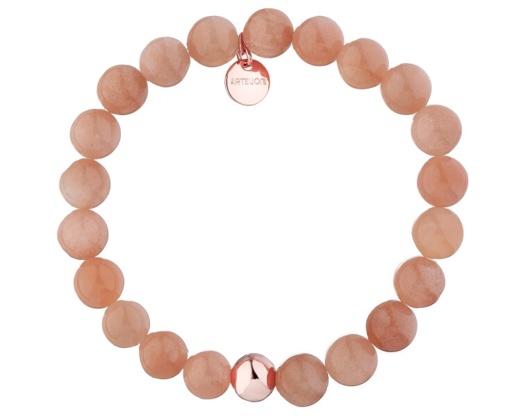 Bransoletka z mosiądzu pozłacana z kamieniami księżycowymi