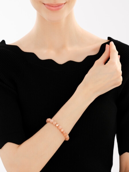 Bransoletka z mosiądzu pozłacana z kamieniami księżycowymi