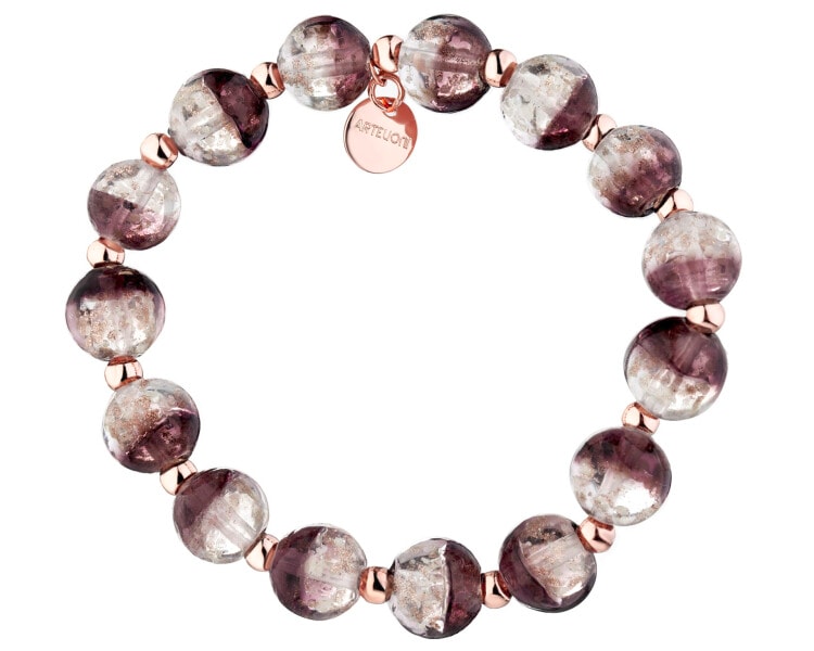 Gold-Plated Brass Bracelet with Glass