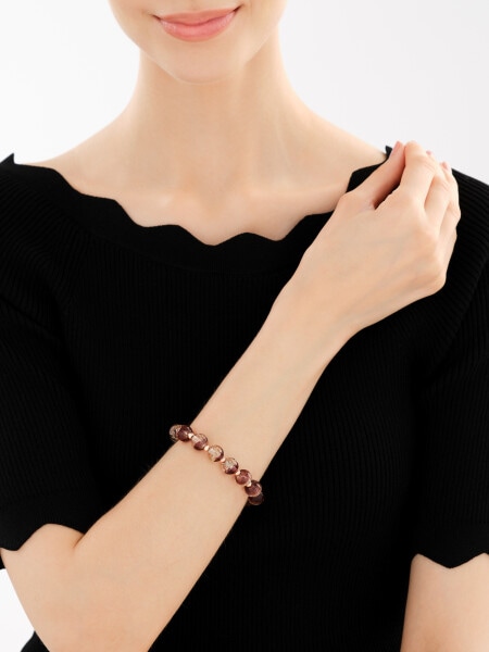 Gold-Plated Brass Bracelet with Glass