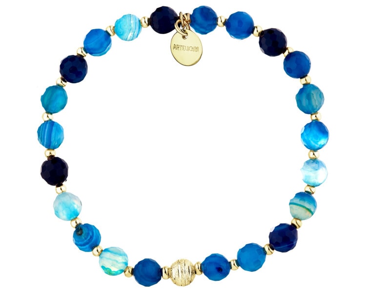 Gold-Plated Brass Bracelet with Agate