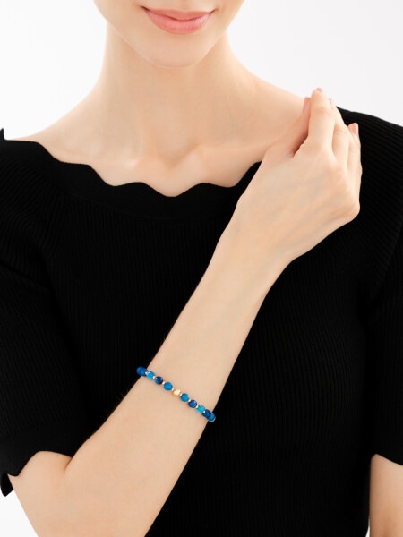 Gold-Plated Brass Bracelet with Agate