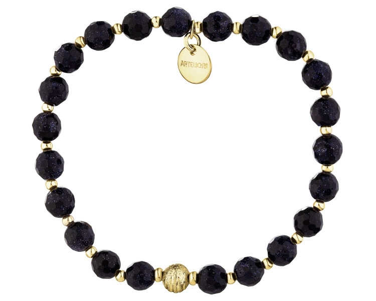 Gold-Plated Brass Bracelet with Cairo Night Gemstone