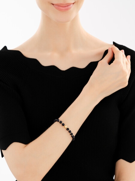 Gold-Plated Brass Bracelet with Cairo Night Gemstone