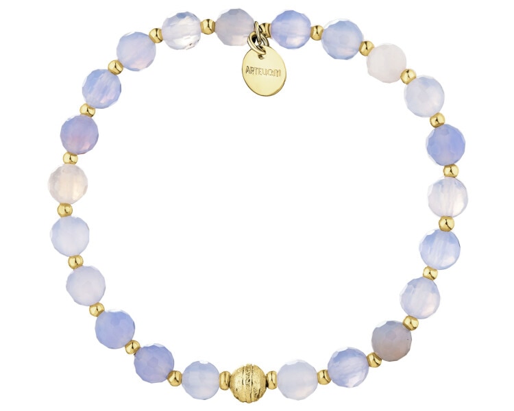 Gold-Plated Brass Bracelet with Agate