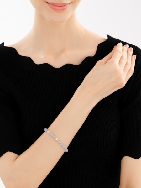 Gold-Plated Brass Bracelet with Agate