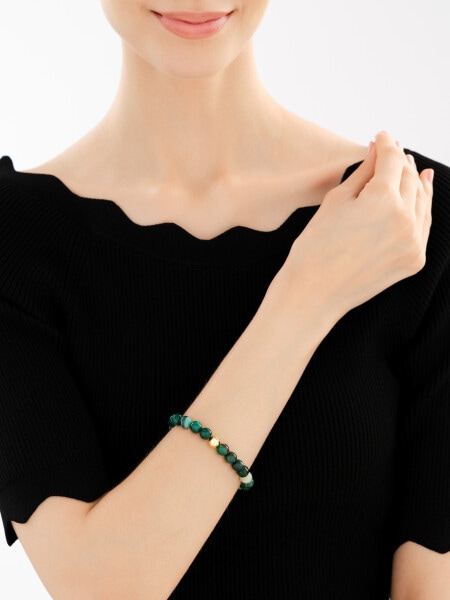 Gold-Plated Brass Bracelet with Tree Agate