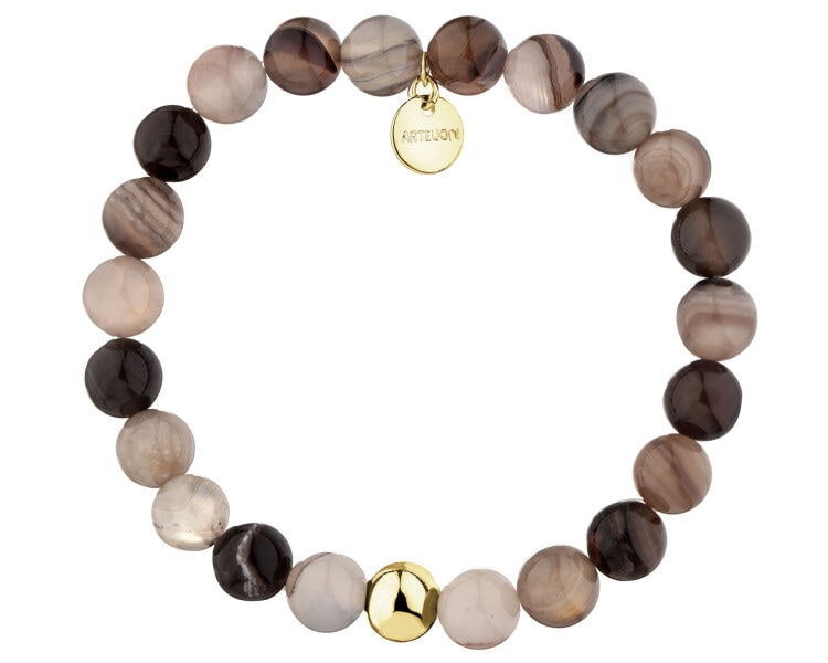 Gold-Plated Brass Bracelet with Agate