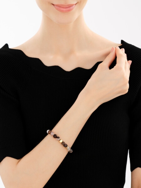 Gold-Plated Brass Bracelet with Agate