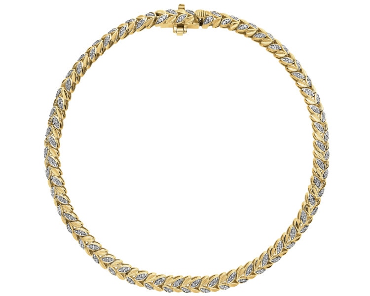 Bransoletka z żółtego złota z diamentami - 0,50 ct - próba 585