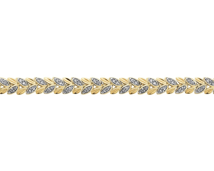 Bransoletka z żółtego złota z diamentami - 0,50 ct - próba 585