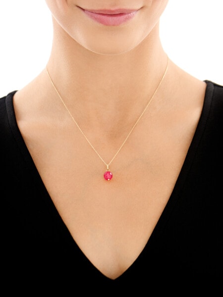 14 K Yellow Gold Necklace with Quartz