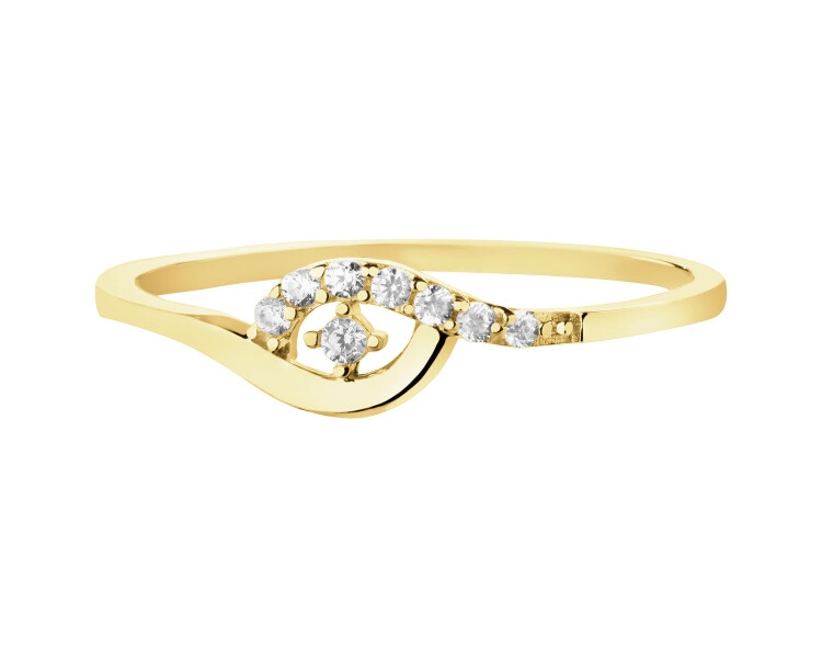 Złoty pierścionek z cyrkoniami