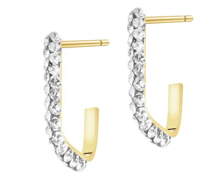 Zlaté náušnice - broušené sklo