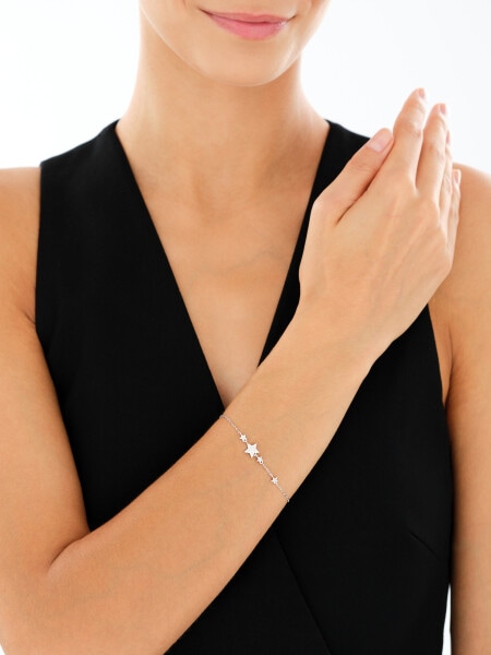 Rhodium Plated Silver Bracelet with Cubic Zirconia