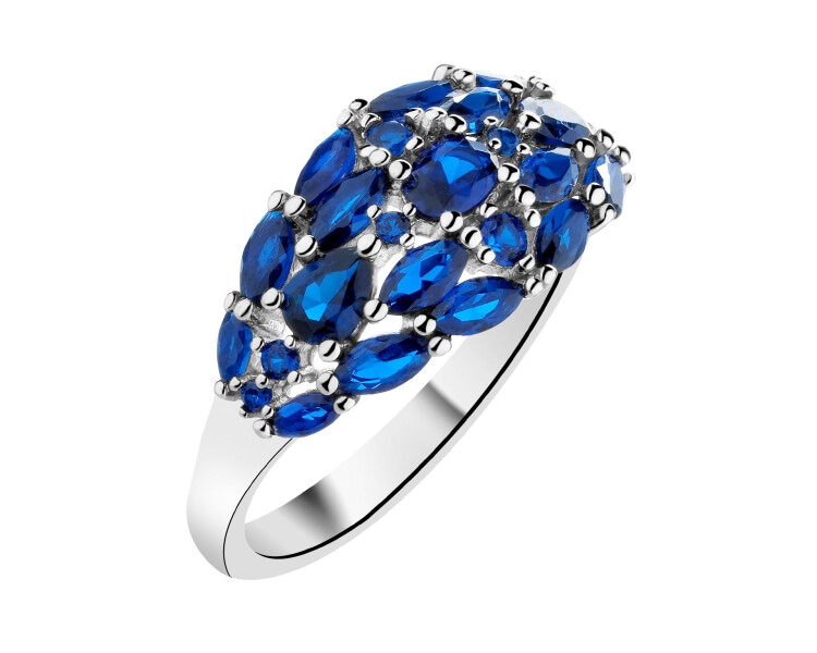 Rhodium Plated Silver Ring with Cubic Zirconia