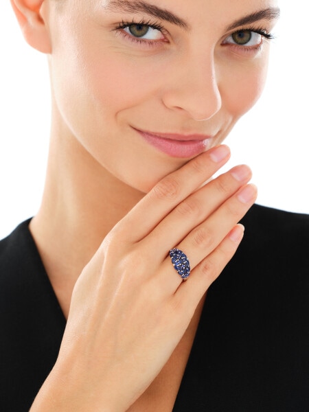 Rhodium Plated Silver Ring with Cubic Zirconia