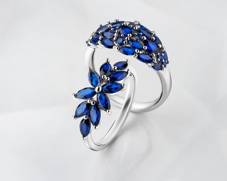 Rhodium Plated Silver Ring with Cubic Zirconia