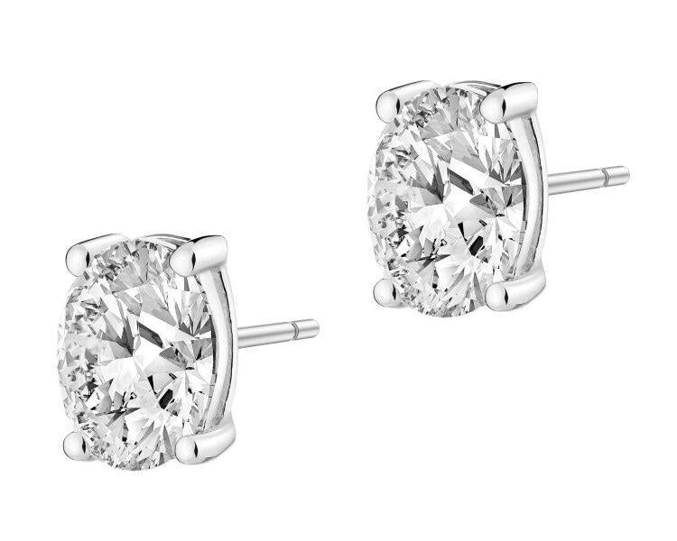 Rhodium Plated Silver Earrings with Cubic Zirconia