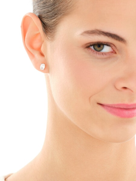 Rhodium Plated Silver Earrings with Cubic Zirconia