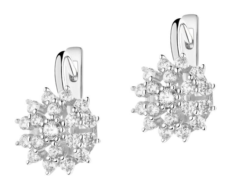 Rhodium Plated Silver Earrings with Cubic Zirconia
