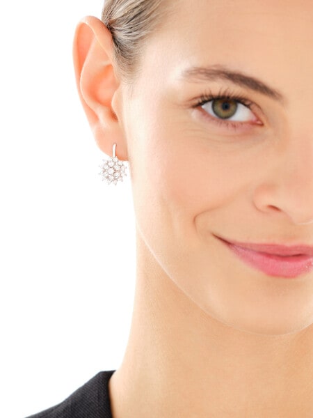 Rhodium Plated Silver Earrings with Cubic Zirconia