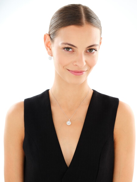 Rhodium Plated Silver Earrings with Cubic Zirconia