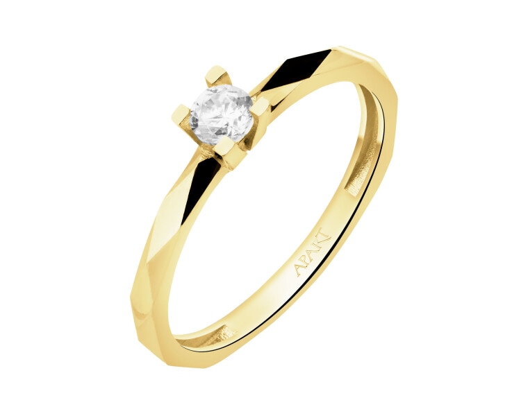 14 K Yellow Gold Ring with Cubic Zirconia