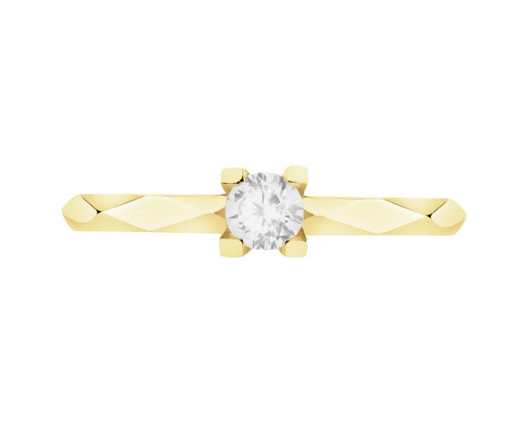 14 K Yellow Gold Ring with Cubic Zirconia