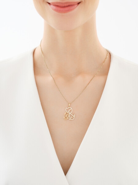 Złota zawieszka z cyrkoniami - pieski