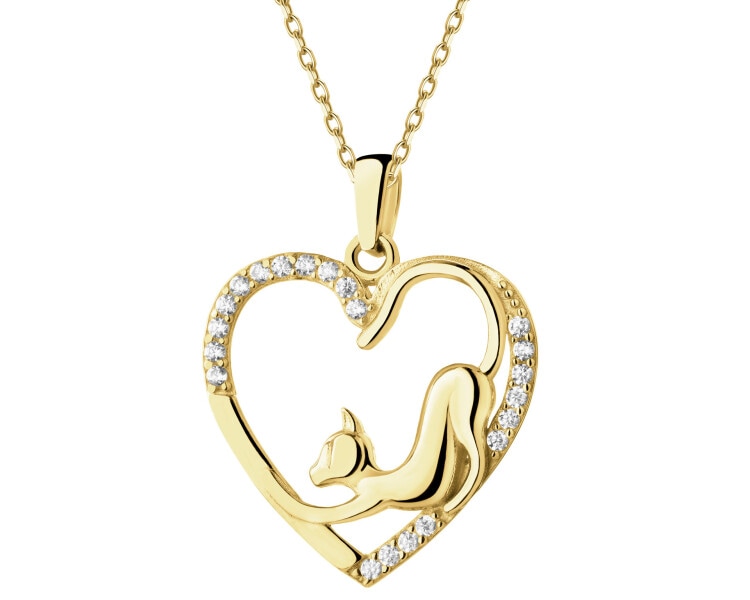 9 K Yellow Gold Pendant with Cubic Zirconia