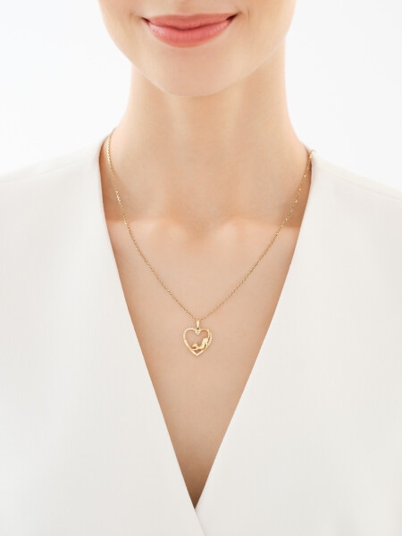 9 K Yellow Gold Pendant with Cubic Zirconia