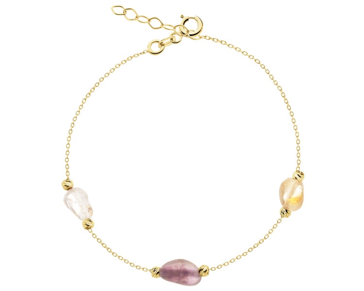 8 K Yellow Gold Bracelet with Amethyst