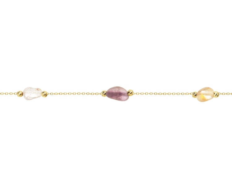 8 K Yellow Gold Bracelet with Amethyst