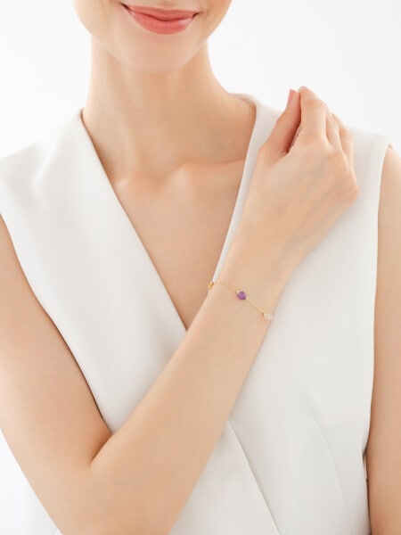 8 K Yellow Gold Bracelet with Amethyst