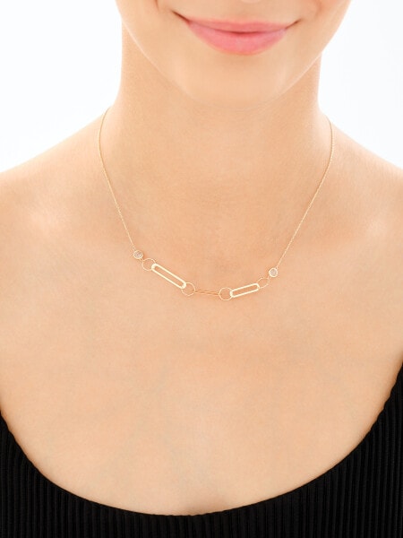 8 K Yellow Gold Necklace with Cubic Zirconia