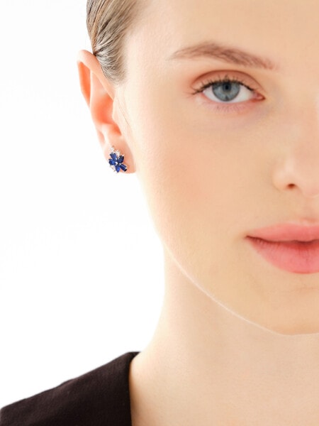 Rhodium Plated Silver Set with Cubic Zirconia