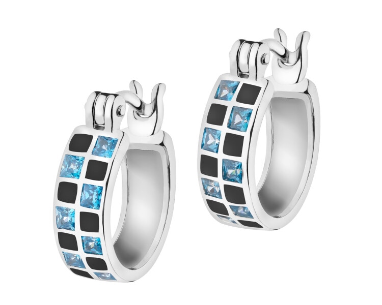 Rhodium Plated Silver Earrings with Cubic Zirconia