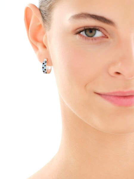 Rhodium Plated Silver Earrings with Cubic Zirconia